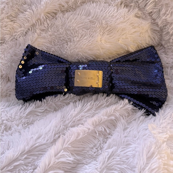 alexis Mabille Handbags - Alexis Mabille Navy Sequin Bow Clutch